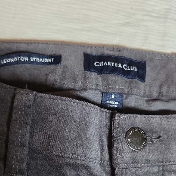 Charter Club Gray Straight Leg Pants - Picture 3 of 7